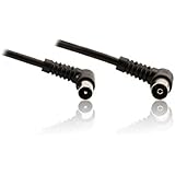 CDL Micro 60cm 90 Degree TV Coaxial Female Socket to TV Coaxial Male Plug Cable - BLACK