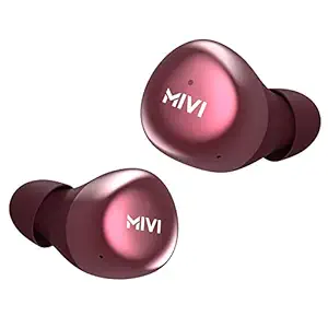 Mivi Duopods M40 True Wireless in Ear Bluetooth Earbuds with Mic, Studio Sound, Powerful Bass, 24 Hours of Battery and EarPods with Touch Control- Carmine