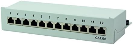 LogiLink Professional Patch Panel Desktop - Patch Panel, light grey, 12-port