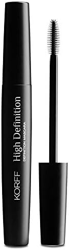 Korff Mascara High Definition Allungante, Lunga Tenuta 10H, Senza Grumi per un Make Up alta Definizione, Nero, 9ml