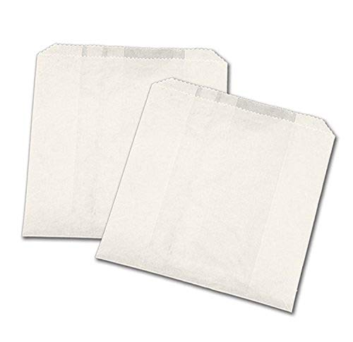 French Fry Bags / Hash Brown / Cookie / Fries Bag, Plain White, Grease Resistant Paper, 4.5 x 4.5 inches, 2000 Bags Per Box, 811-6WC