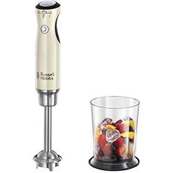 Russell Hobbs 25232-56 Mixeur Plongeant 700W Retro, 2 Vitesses, Bol Gradué 1L, Anti-Eclaboussure, Design Vintage - Crème