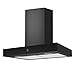 Produktbild Hochwertige Dunstabzugshaube/T-Form Wandhaube/RHEA 600 BK/Glas-Edelstahl schwarz Design mit Invisible Touch Control/ECO LED Beleuchtung / 60 cm / 65 dB/Extra leiser Motor/Abluft und Umluft geeignet