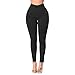 Produktbild BHYDRY Frauen hohe Taille Stretch Hose Jeans Leggings Skinny Slim Fitness Hose Hose(XX-Large,Schwarz)