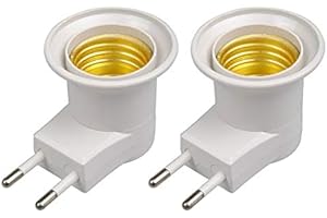 Babysbreath17 Lampe LED E27 Homme Prise de Type EU Plug Adapter Converter pour Support d'ampoule avec Le Bouton on/Off (blanc*2)