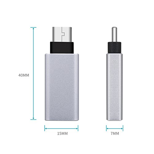 [2 Stücke] USB C Adapter auf USB 3.0 für Typ C Geräte inklusive neuen MacBook, Google Chromebook Pixel, Nokia N1 Tablet usw. (Silber) von SZCTKlink - 3