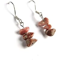 Rhodonit Schmuck rosa Stein, Ohrringe Rhodonit Rhodonit, Schleife Ohr Stein Geschenkidee für ihren Schmuck Geschenk Frau Shemidah