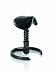 Produktbild SWOPPER SATTEL 3D-Aktiv-Bürostuhl Hocker Sitzpolster Sattel, Farbe schwarz (Sattel Leder), Fussring Metallgleiter, Feder MEDIUM, Federfarbe schwarz, Basis Anthrazit