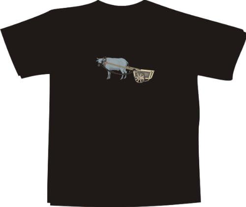 T-Shirt E517 with multicolored frontprint white XXL - nice wagon carrying cattle