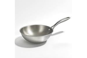 Cflagrant® Poêle en Acier Inoxydable Premium Triply Inox 18/10 sans PFAS/PFOA/PTFE/Cadmium et Sans Revêtement Antiadhésif (Wok 24cm)