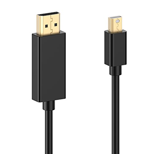 Mini DP auf HDMI Kabel, Rankie 2-Pack 1.8m Vergoldet MiniDP DisplayPort (Thunderbolt™ Port Kompatibel) to HDMI Kabel HDTV Cable (Schwarz) – R1101E - 5