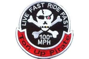 MAINLY METAL Live Fast Ride Fast Sew-on Iron-on Embroidered Patch Biker Bike Badge Ton Up Pirate
