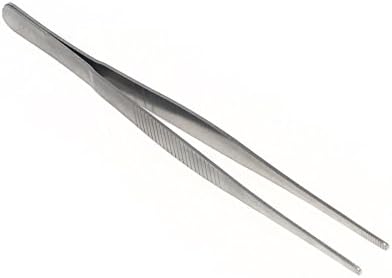 25CM Long Straight Tip Metal Feeding Tongs