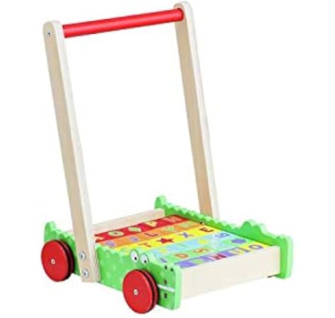 chad valley wooden crocodile trolley