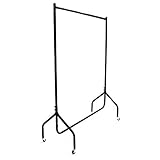 Farbe: Schwarz Kleiderständer 150x48x150cm Wäscheständer Garderobenständer Rollen Rollständer Kleiderstange