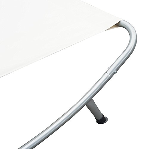 Outsunny Doppelliege 2er-Sonnenliege/Gartenliege Duo-Relaxliege mit Kissen, creme, 200x173x155 cm, 84B-006CW - 6