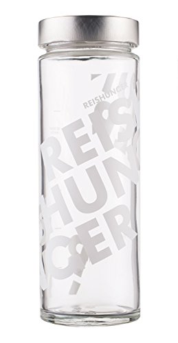Reishunger Reisglas, Aufbewahrungsglas für 600g Reis, massives Glas, mit Skala zum Abmessen