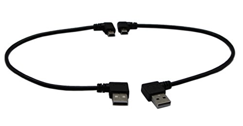 USB 2.0 Verlängerung cable-cerrxian 22,9 cm Mini USB-Kabel Combo Mini USB Winkel rechts und links Winkel Stecker auf USB Typ A 2.0 links Winkel männlich Daten und Ladekabel (1 Paar & # xff09; - 2