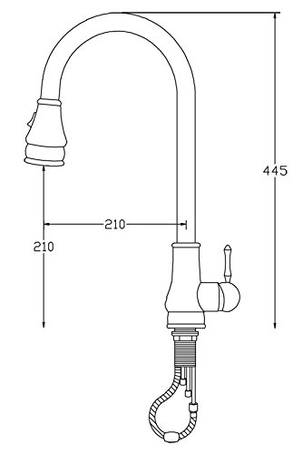 Design Küchen Spültisch Einhebel Armatur Ausziehbar Edelstahl Optik Nickel Gebürstet 2 Strahlarten Sanlingo - 2