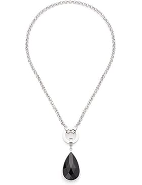 Leonardo Damen-Kette mit Anhänger Darlin's Treasure Edelstahl Glas schwarz 45 cm