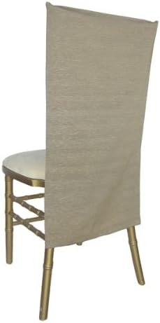 Wildflower Linen Ottoman Chiavari Chair Half-Sleeve, Stone Grey