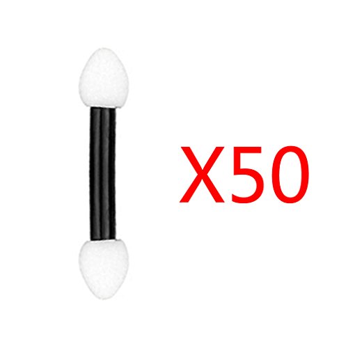 50PCS Disposable Eyeshadow Brush Applicator Dual Sided Heart-Shaped Sponge Makeup Brush