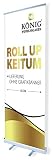 inkl. schwarzer Tragetasche Roll Up Keitum 85x200cm  ohne Banner, ohne Druck  einseitiges Alu Roll-Up, Silber eloxiert  inkl. Tragetasche  Rollup Banner Bannerdisplay Werbebanner Aufsteller für Werbung  Dreifke®