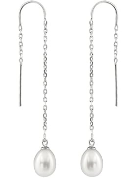 Bella Pearls  -  925 Sterling-Silber  Silber Rundschliff Tropfenform China-Zuchtperle weiß Perle