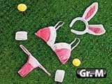 infactory Hasenkostüm: Sexy Bunny-Kostüm mit Ohren & Bommelschwanz, M (Sexy-Hase-Kostüm) - 