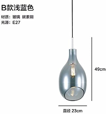 Xky929 European Creative Personality Modern Minimalist Restaurant Bar Light-Blue Single Glass Lampshades Small Chandeliers