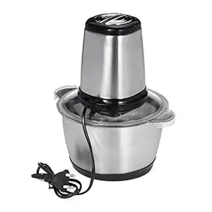 CREDLY Stainless Steel Electric Meat Grinders with Bowl for Kitchen Food Chopper, Meat, Vegetables, Onion Garlic Slicer Dicer, Fruit and Nuts Blender 4 sharp Blead