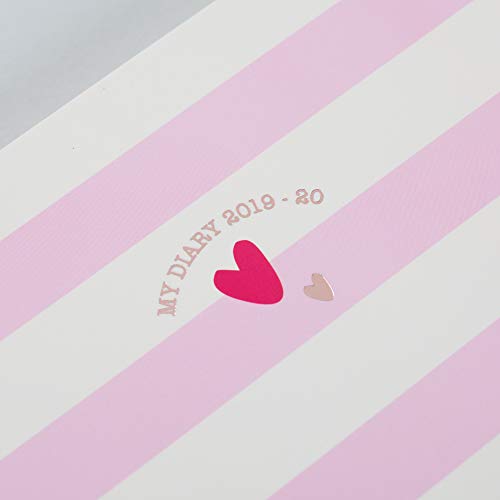 Matilda MOO - Agenda giornaliera 2019-2020, da luglio a luglio, metà anno, con copertina flessibile, formato A5, formato settimanale (lingua italiana non garantita) A5 Pink with Initials