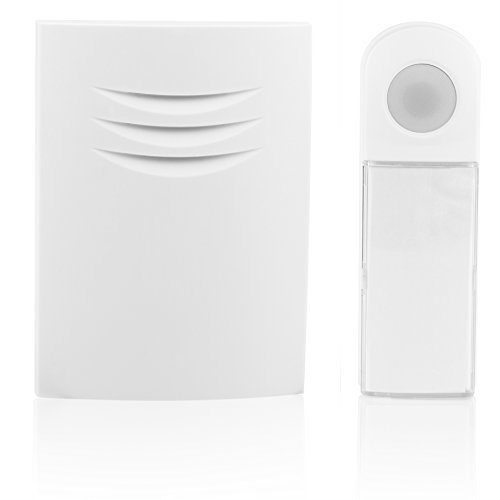 Kit de sonnette sans fil Byron B401E - Alimenté sur piles - Portée de 75 m - 4 mélodies