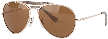 Realtree Outfitters Xtra Camo Men's Hull gold brown Lens Aviator 58mm Sunglasses