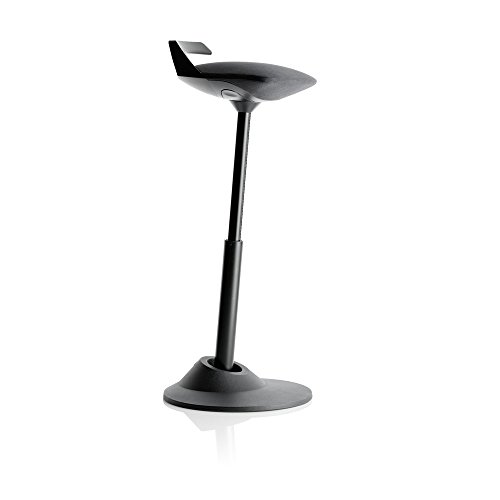 Aeris Muvman Stool | Office Ergonomic Stool Chair for Active Standing/Sitting | BLACK BASE – Colour, Height Options (BLACK, EXTENDED HEIGHT)