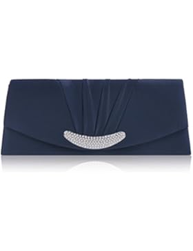 Damara Damen Lang Edle Satin Abendtasche Mit Falten