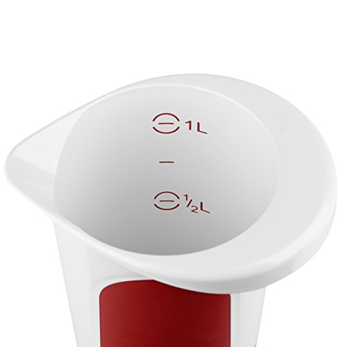 Emsa 508017 Quirltopf mit Deckel, 1 Liter, Abriebfeste Skala, Weiß/Rot, Mix & Bake - 3