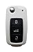 Produktbild CK+ VW Skoda Seat ABS Auto-Schlüssel Hülle Key Cover Case Etui Silikon für Polo Golf GTI Passat Sharan Touran Leon FR Ibiza Octavia Fabia Superb RS - Weiß