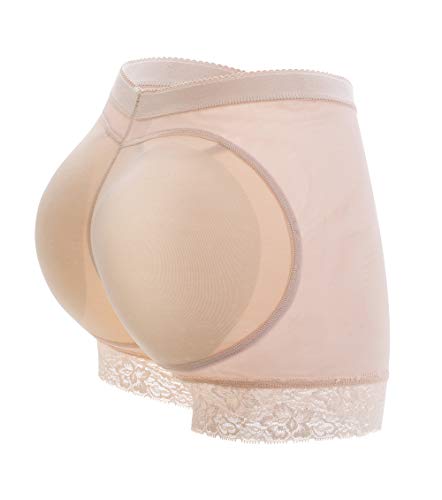 MISS MOLY Dentelle Culotte Push Up Fesse Gainante Invisible Panty Monte Fesse Shapewear Ventre Plat Amincissante Sculptante Minceur Monte Fesse, Beige, XXL