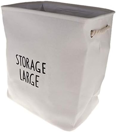 Fenteer Storage Basket Bin, Foldable Container Box with Rope Handles - Toys Organizer - Closet Drawer Removable Dividers - Beige, 35 x 25 x 40cm