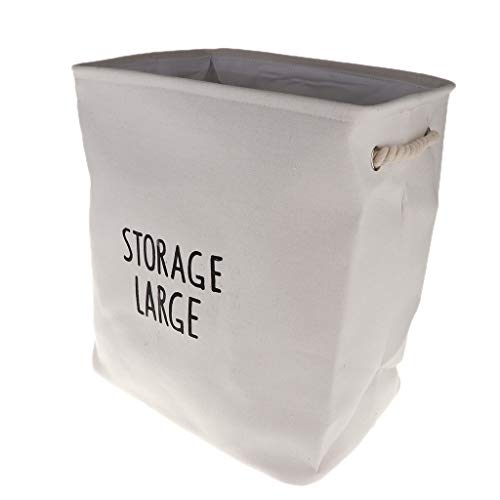 Fenteer Storage Basket Bin, Foldable Container Box with Rope Handles - Toys Organizer - Closet Drawer Removable Dividers - Beige, 35 x 25 x 40cm
