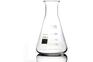 Rocwing - Termo cónico amplio graduado de cristal de borosilicato 3.3, 250ml, 1