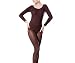 Produktbild Hippolo Damen-Thermo-Unterwäsche-Set, Rundhalsausschnitt, Oberteil und Hose, ultra dünn braun