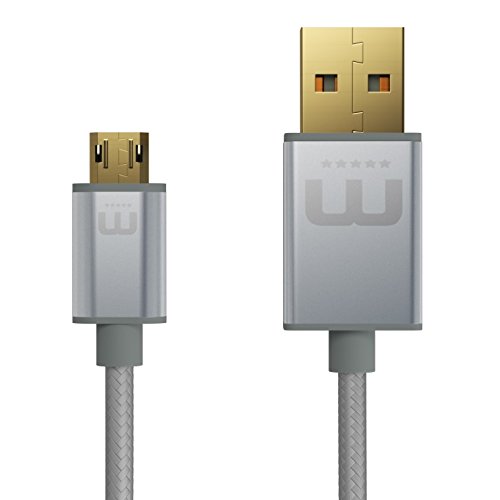 MicFlip WinnerGear Reversible Micro USB Cable Kabel Galaxy S4 S5 S6 Edge Plus Note Nexus LG HTC Nokia Xperia (20 cm, Silber) - 4