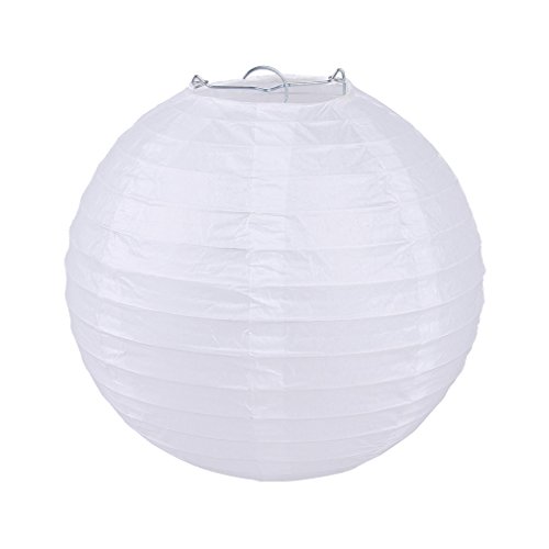 Lukis Lampion Laternen Papierlaterne Lampenschirm Hochtzeit Party Dekoration Ballform Weiß 30cm