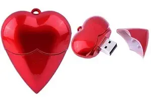 Microware 16GB USB 2.0 Flash Drive Silicone Red Heart Shaped Thumb Drive Memory Stick Pendrive