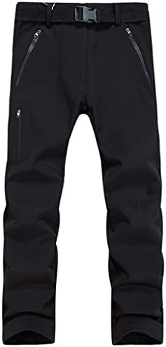 Geval Women's Outdoor Windproof Camping Hiking Softshell Fleece Snow Pants L Black