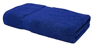 Cloth Fusion 100% Cotton 500 GSM Bath Towel | Extra Soft & Absorbent Large Size Towel for Bathing | Set of 1, (Blue)