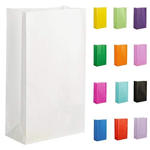 Thepaperbagstore 25 Sacs en Papier pour Cadeaux et Fêtes - Blanc - 140x245x70mm