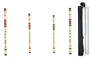 Blue Panther Set of A+B+C+G Scale Bamboo Flutes with Premium Hard Case